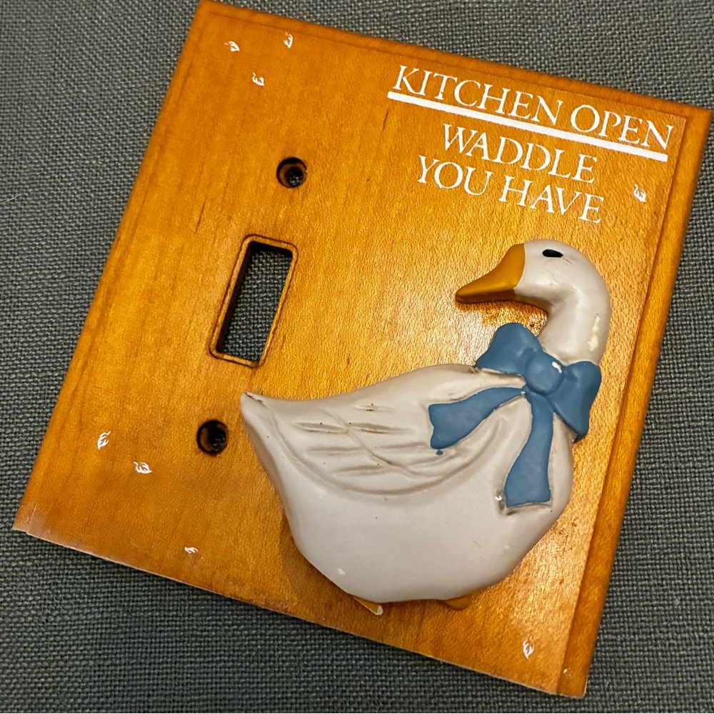 Vintage Goose Waddle You Have Kitcen Open Wood Light Switch Plate Cottagecore